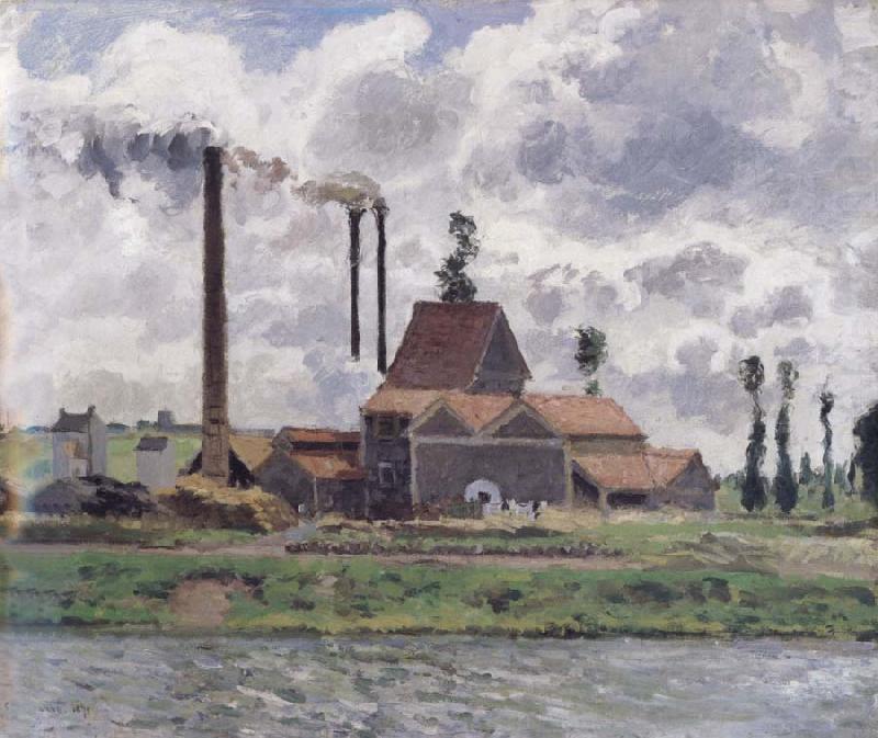 Factory near Pontoise Usine pres de Pontoise, Camille Pissarro